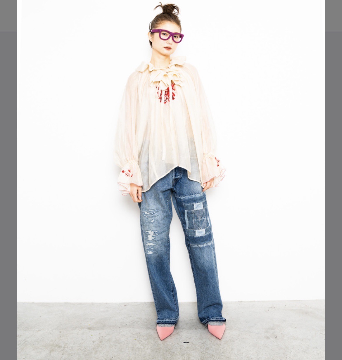 画像: 【2025AWMARET25A11】スカ刺繍プルオーバー