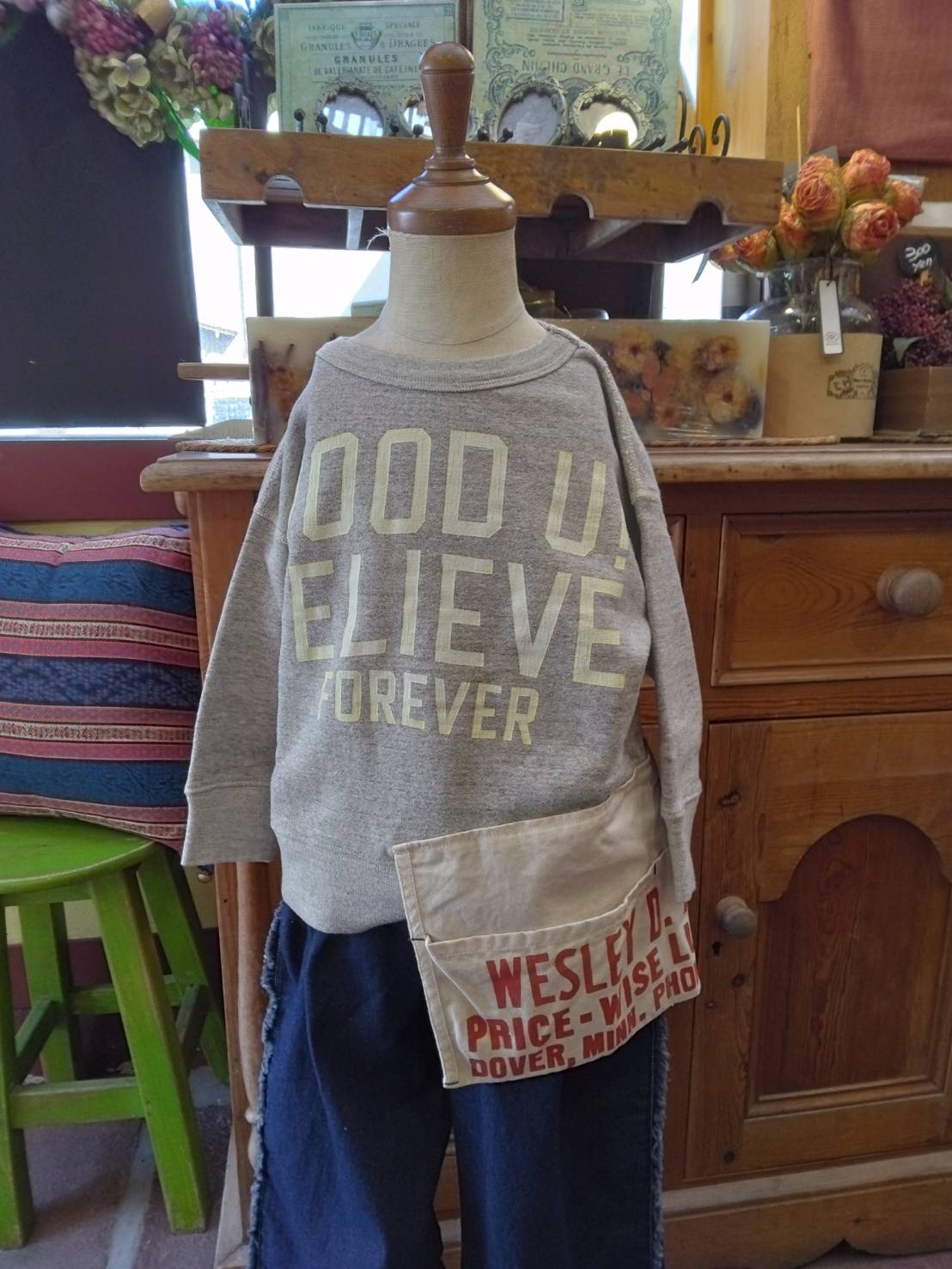 画像1: 【2025AWデニムダンガリー430】裏毛エプロンスウェット